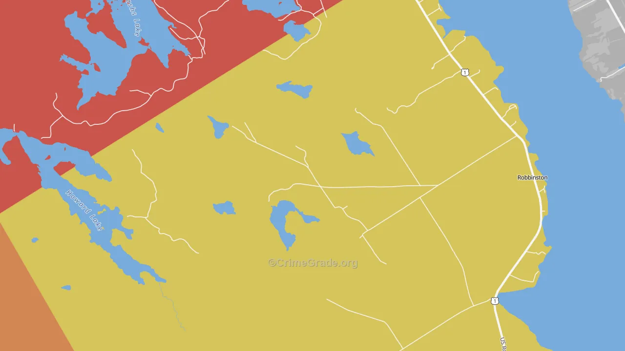 Red Beach, ME Map of Vandalism Rates
