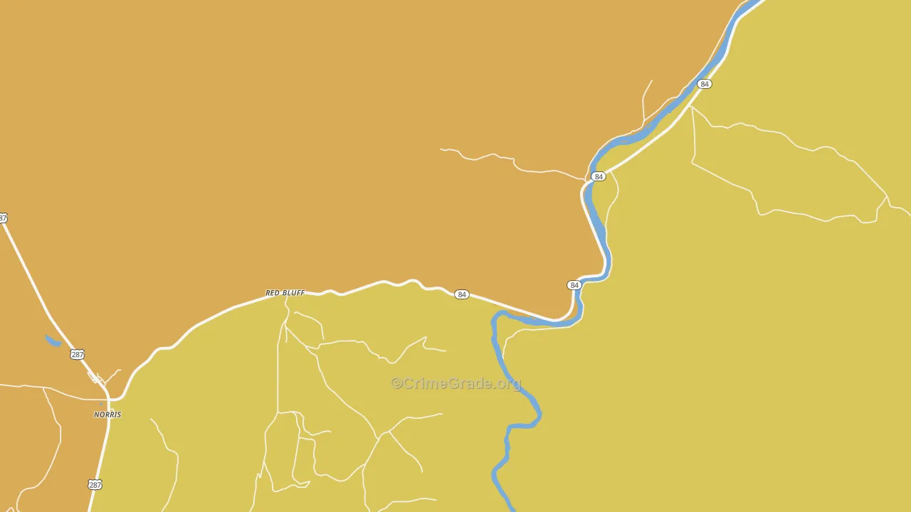 Red Bluff, MT Map of Vandalism Rates