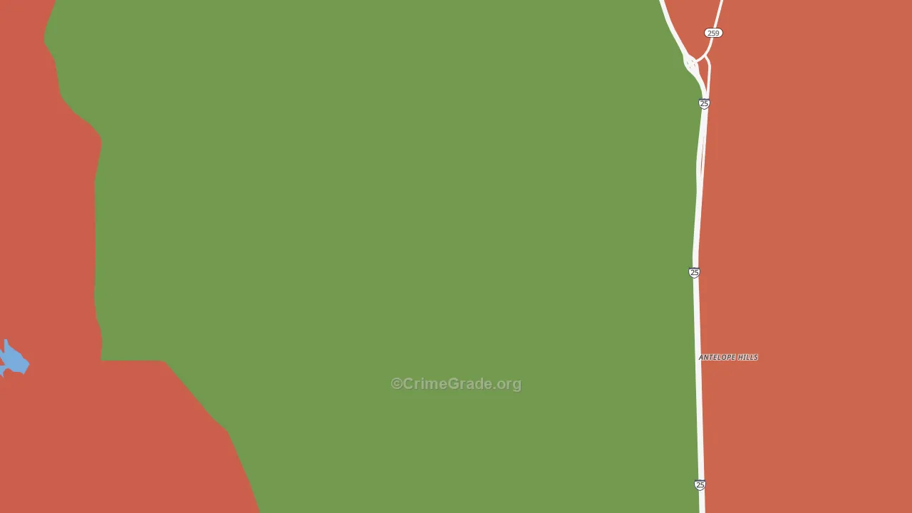 Red Buttes Village, WY Map of Vandalism Rates