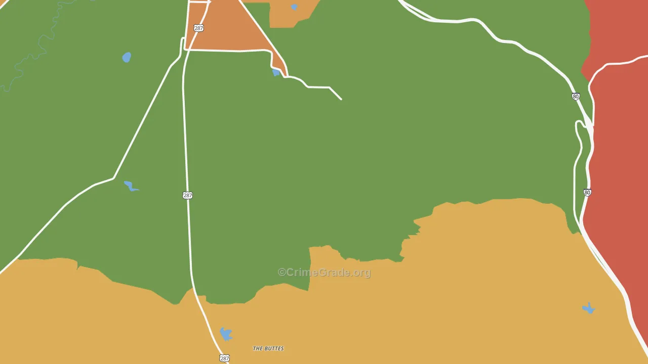 Red Buttes, WY Map of Vandalism Rates