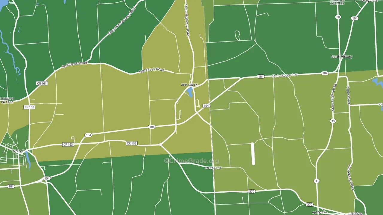 Red Creek, NY Map of Vandalism Rates