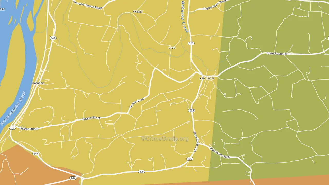 Red Cross, PA Map of Vandalism Rates