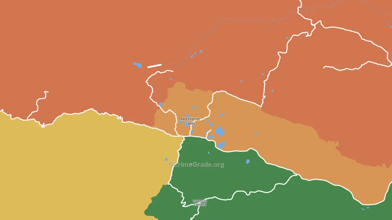Red Feather Lakes, CO Map of Vandalism Rates