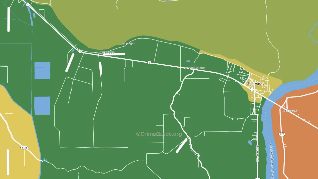 Red Fish, LA Map of Vandalism Rates