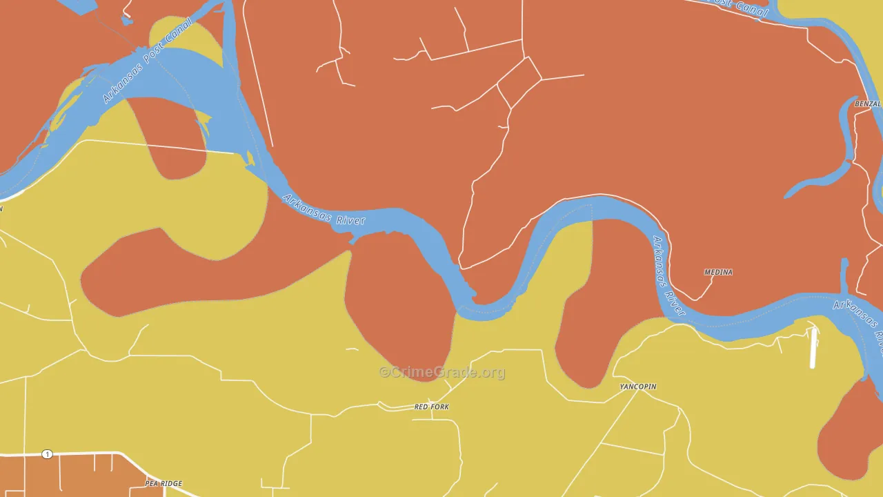 Red Fork, AR Map of Vandalism Rates