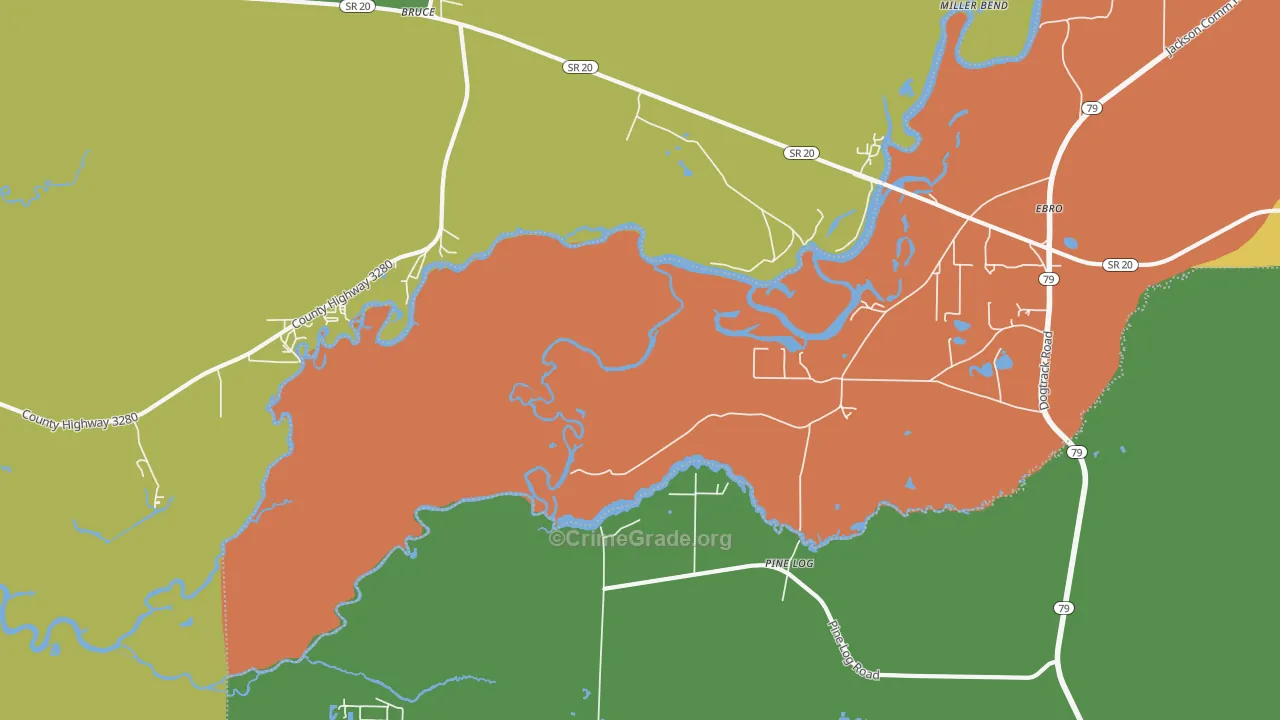 Red Head, FL Map of Vandalism Rates