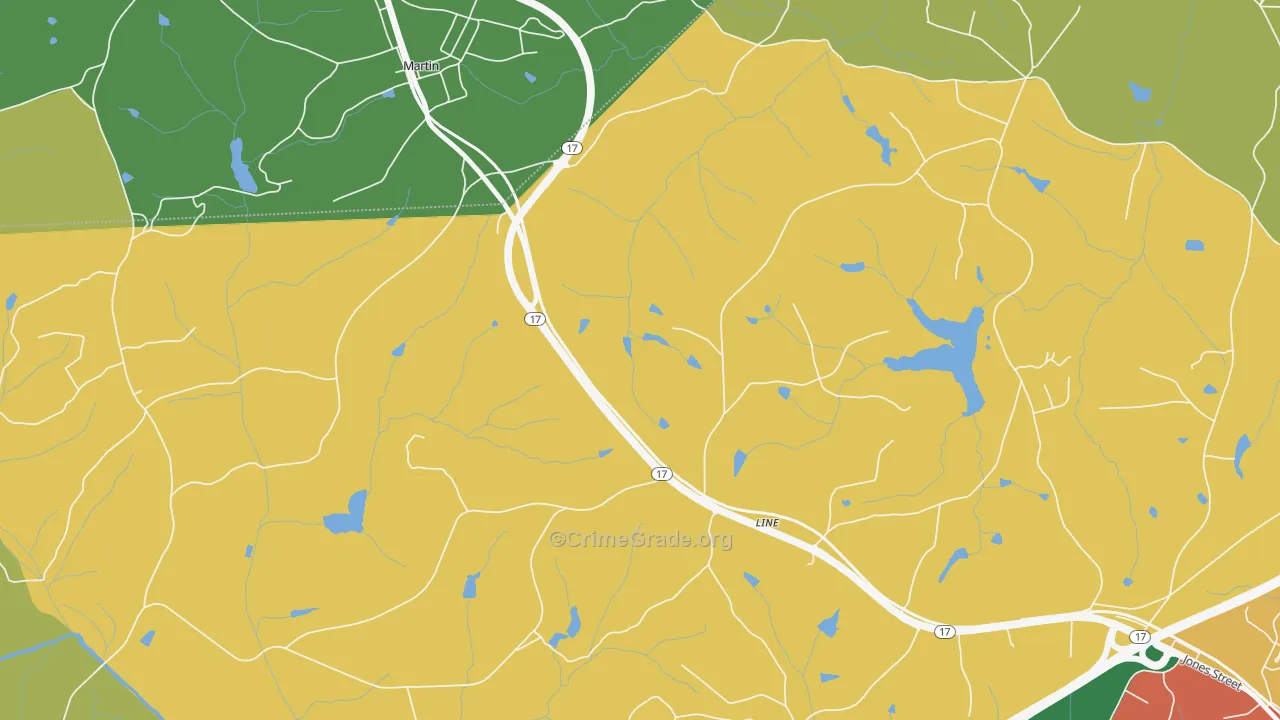 Red Hill, GA Map of Vandalism Rates
