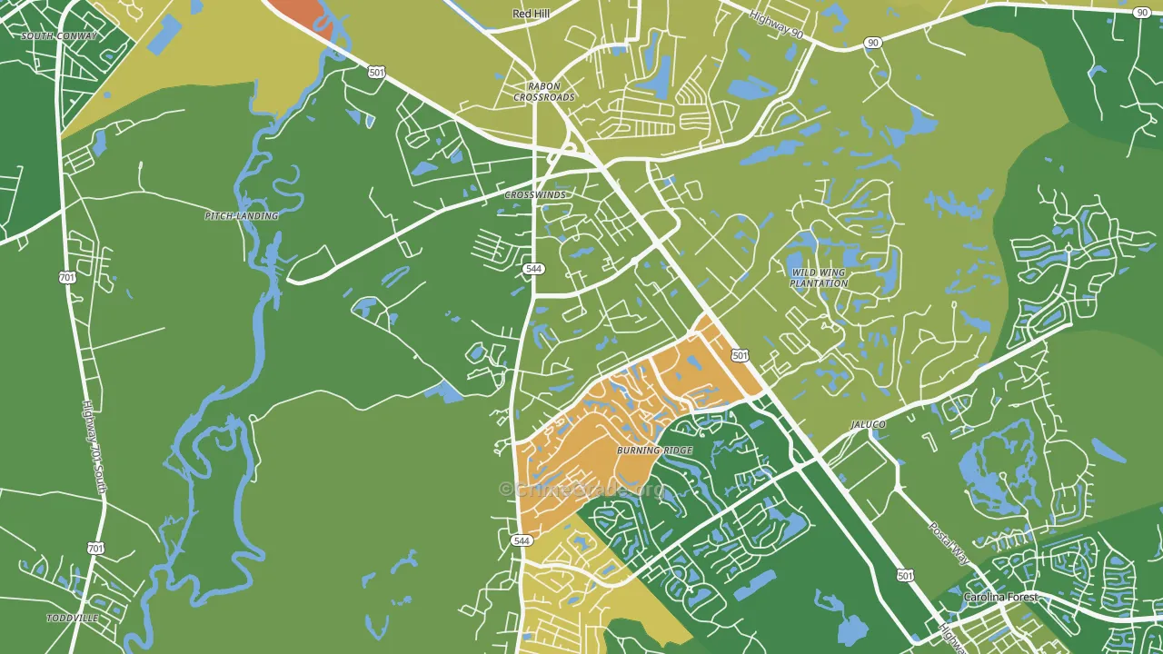 Red Hill, SC Map of Vandalism Rates