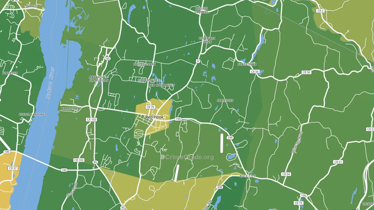 Red Hook, NY Map of Vandalism Rates