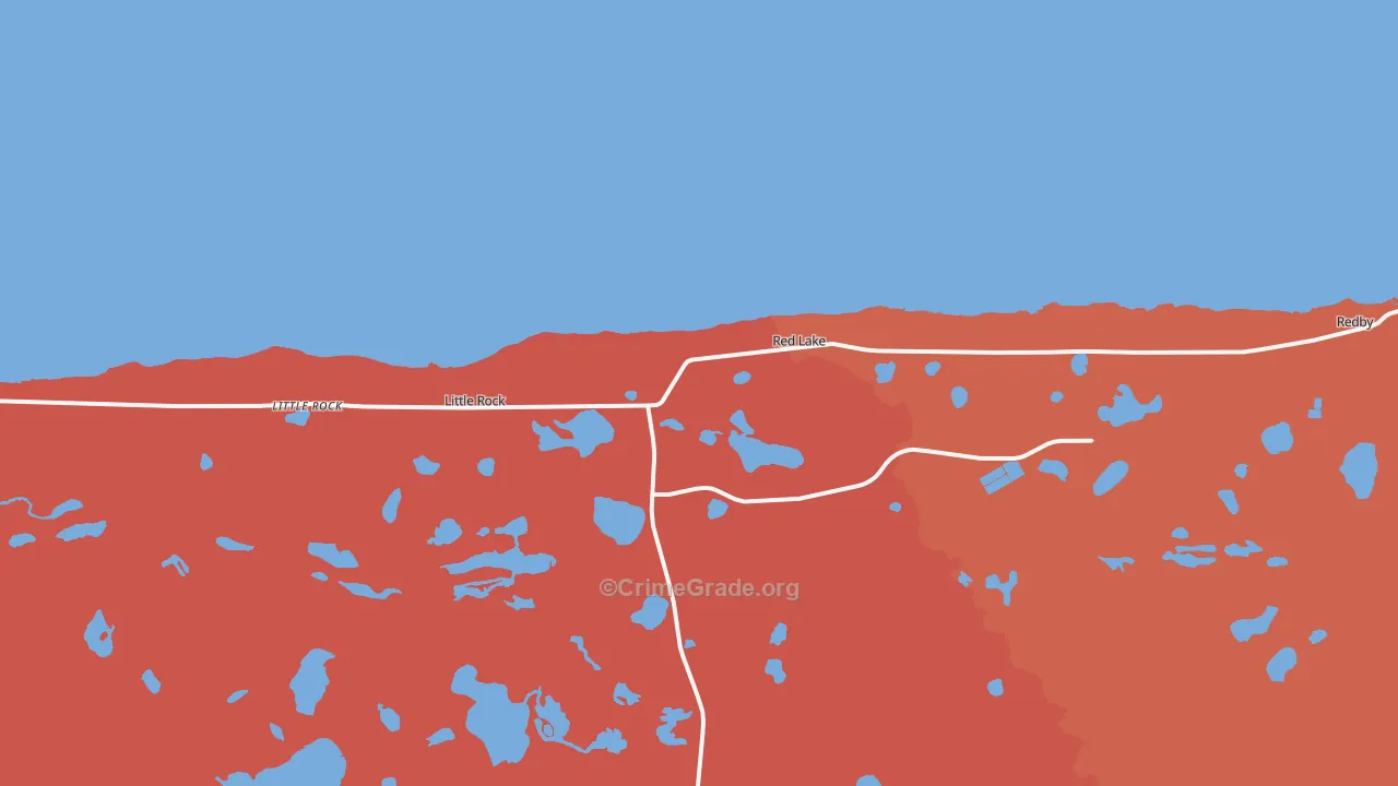 Red Lake, MN Map of Vandalism Rates