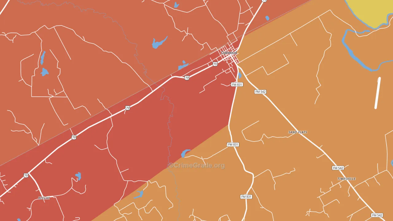 Red Lake, TX Map of Vandalism Rates