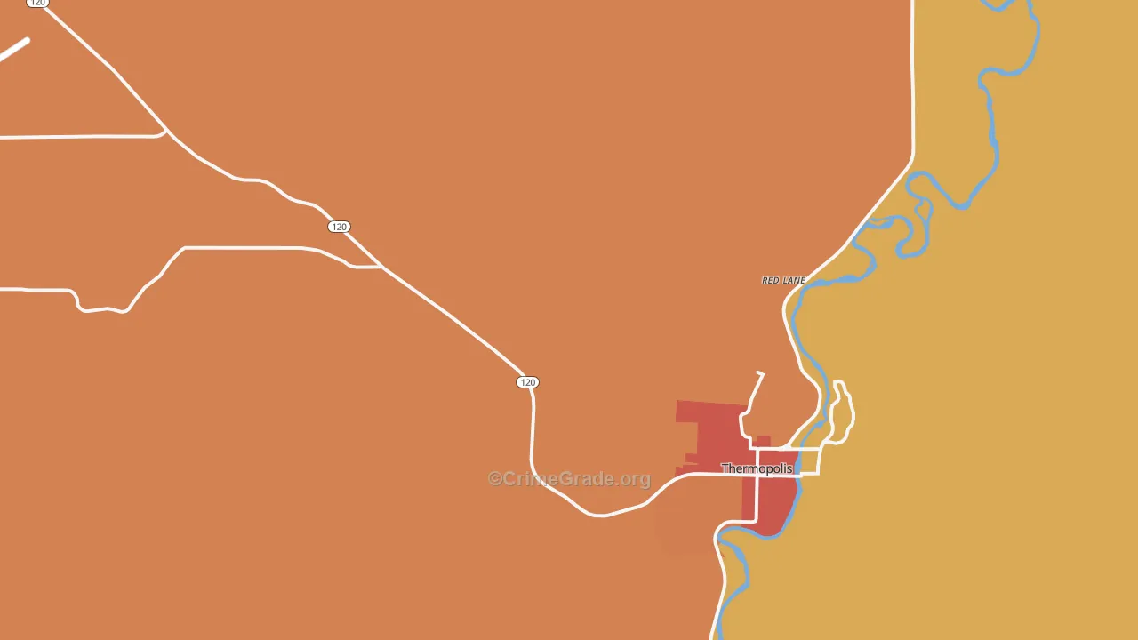 Red Lane, WY Map of Vandalism Rates