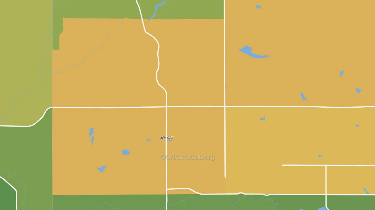 Red Oak, MI Map of Vandalism Rates