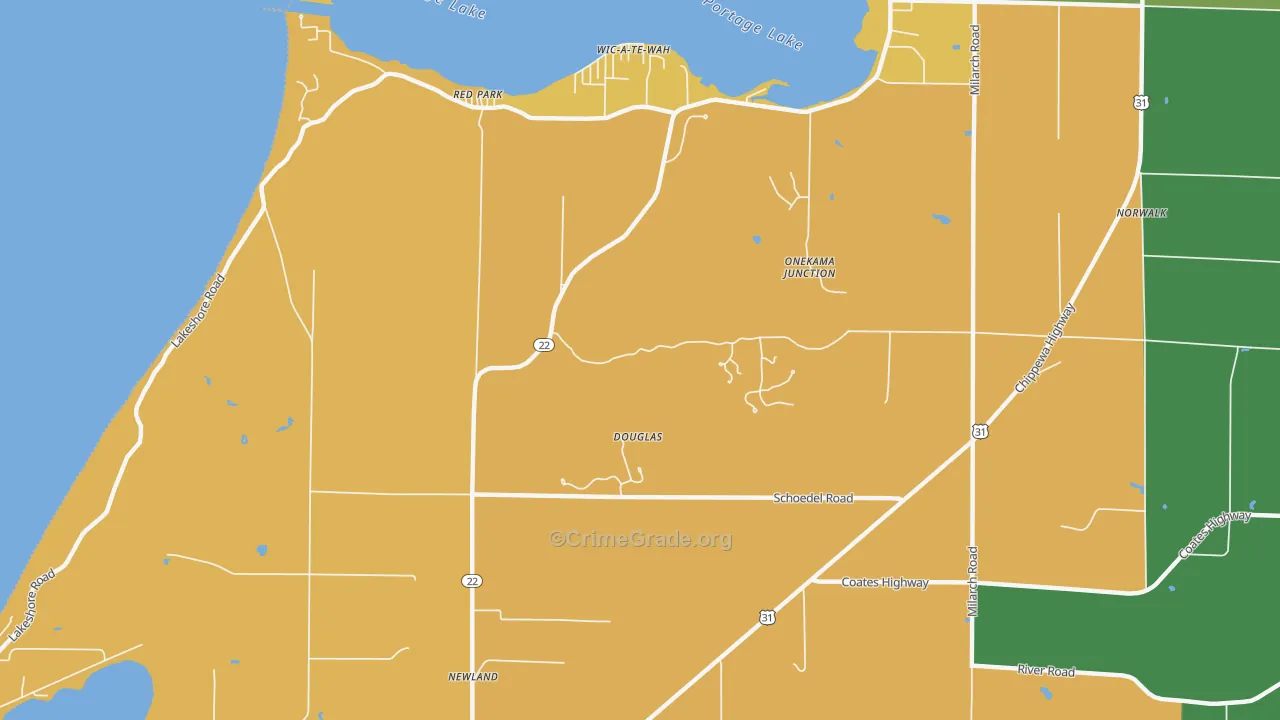 Red Park, MI Map of Vandalism Rates