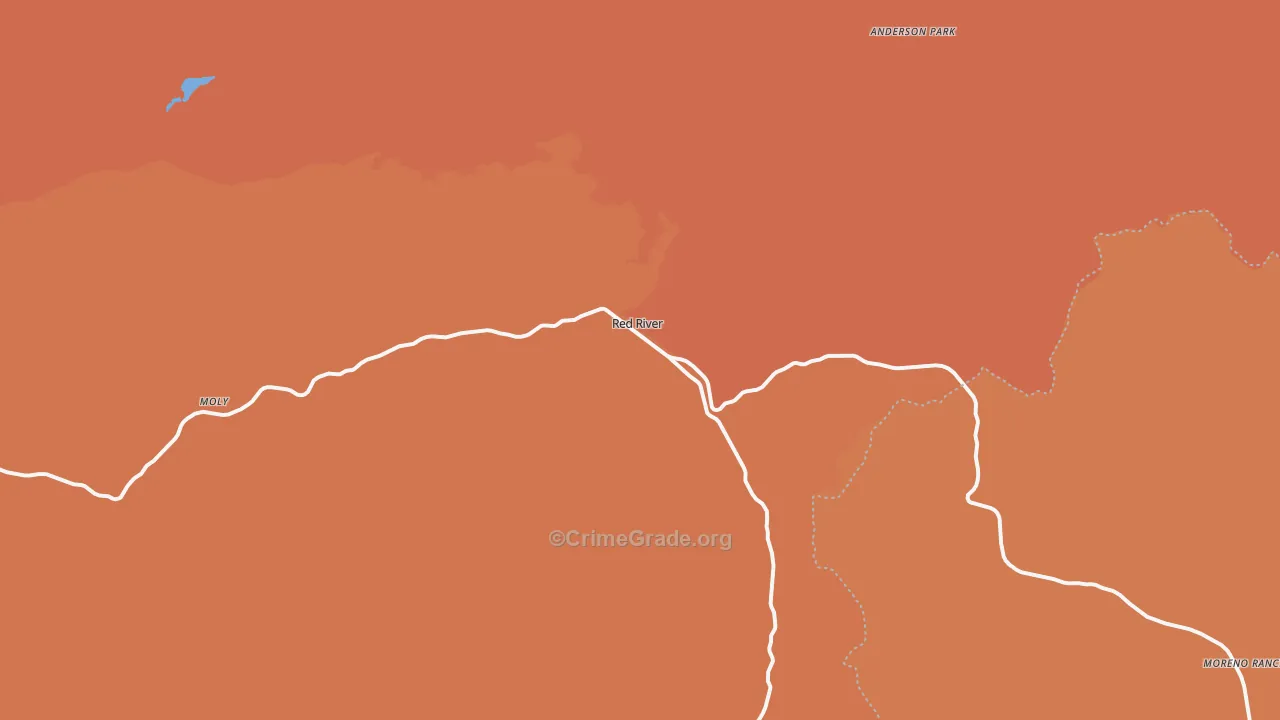 Red River, NM Map of Vandalism Rates