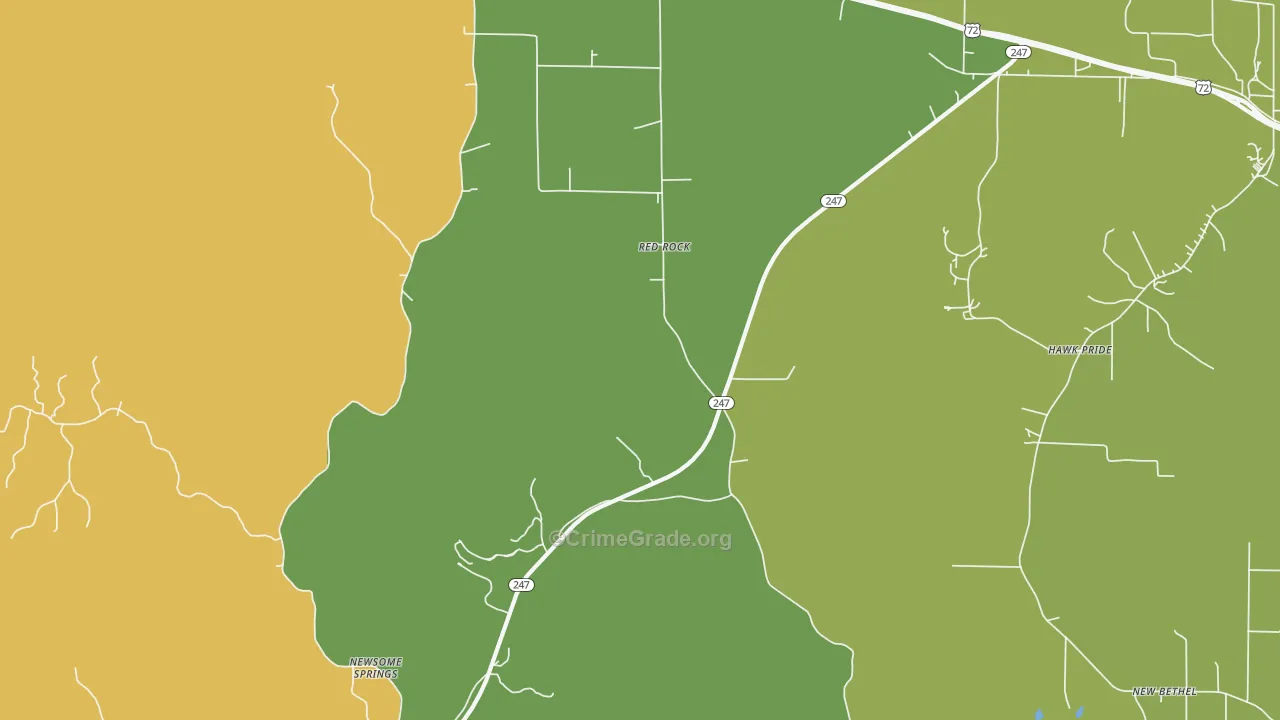 Red Rock, AL Map of Vandalism Rates
