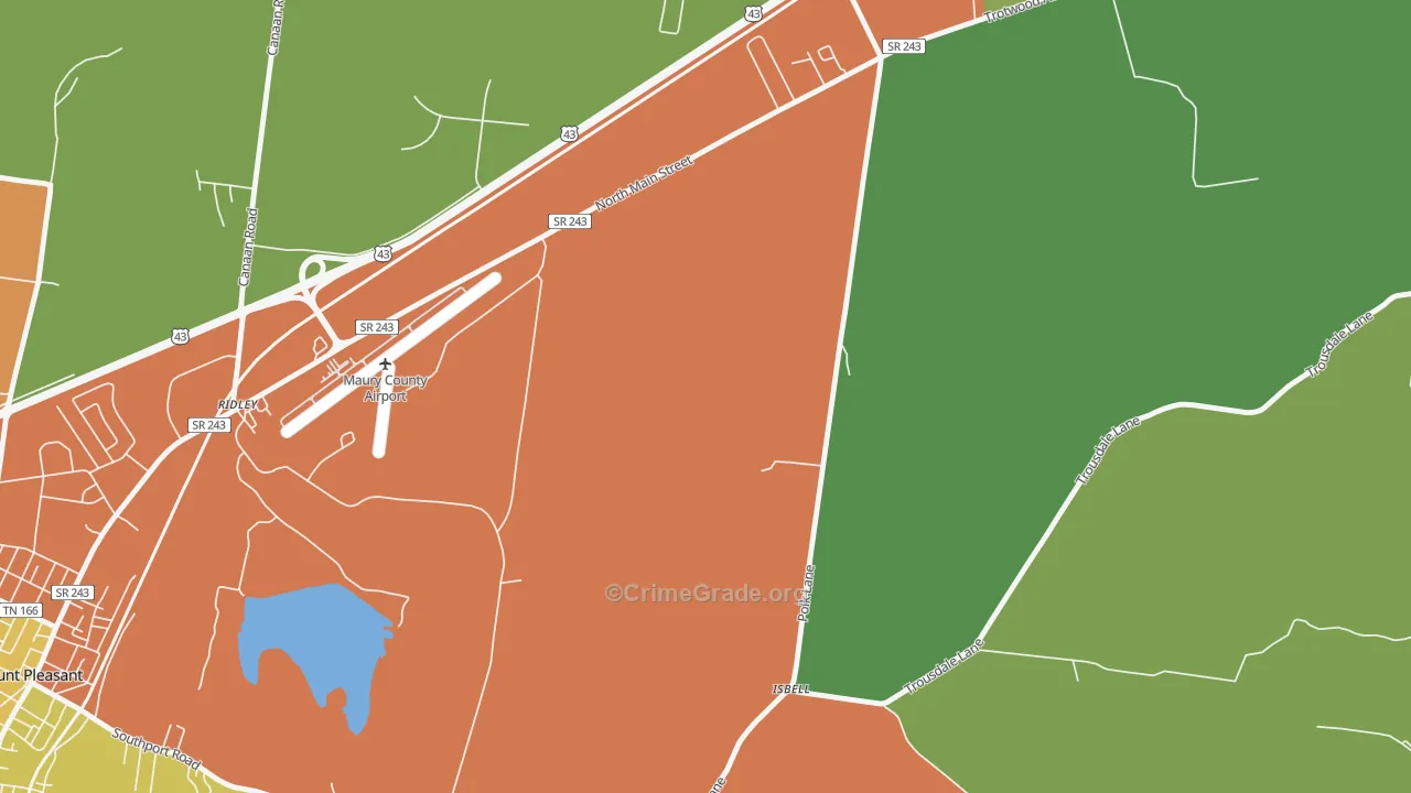 Red Row, TN Map of Vandalism Rates