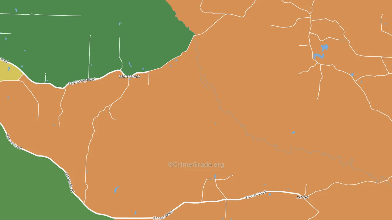 Red Springs, AR Map of Vandalism Rates