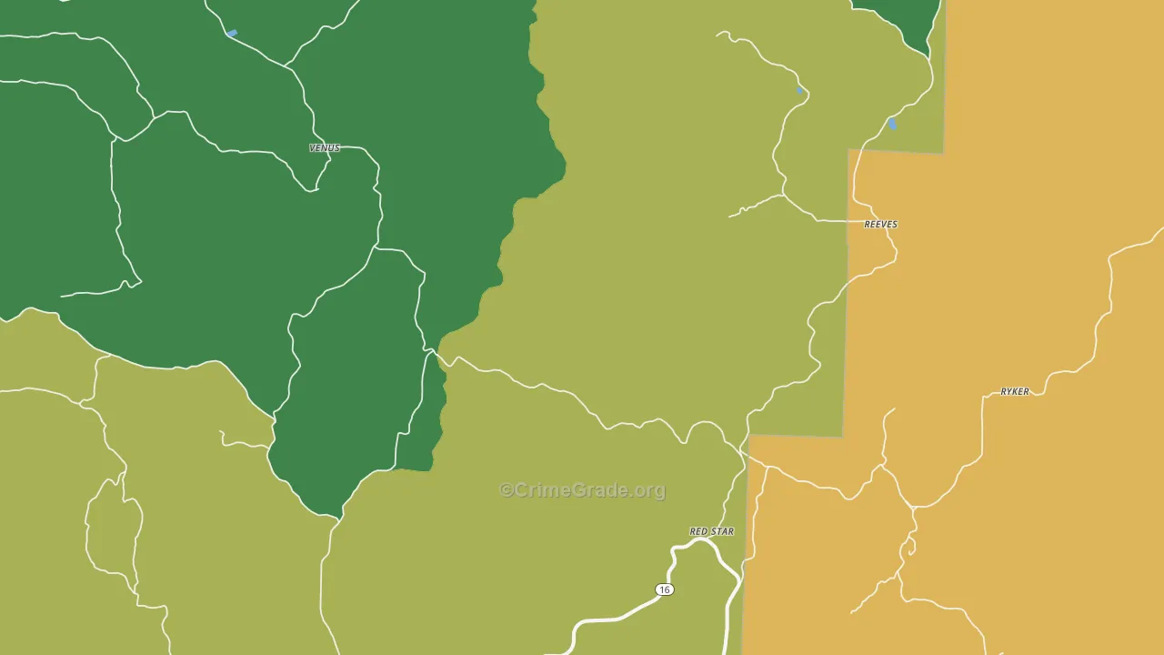 Red Star, AR Map of Vandalism Rates