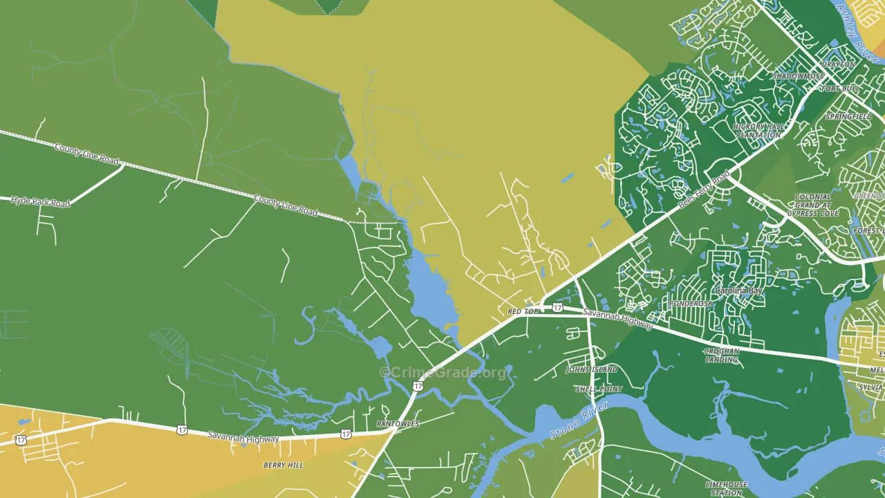 Red Top, SC Map of Vandalism Rates