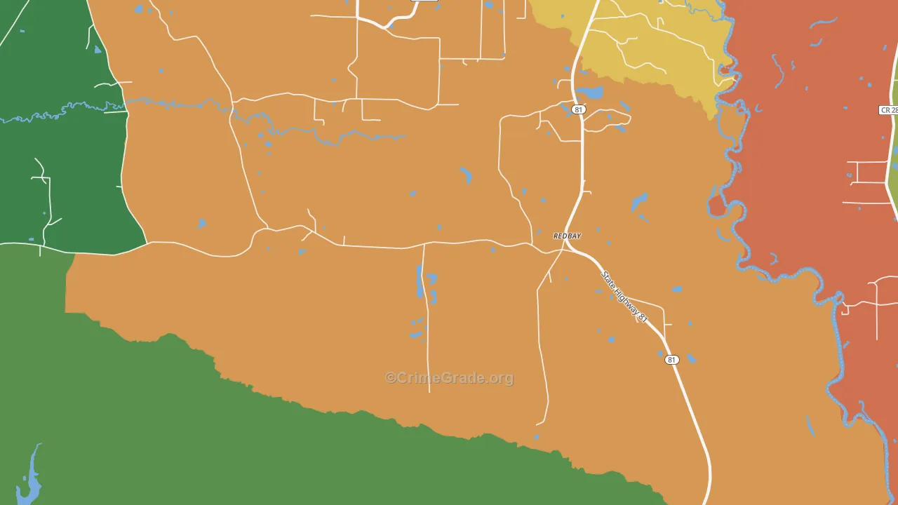 Redbay, FL Map of Vandalism Rates