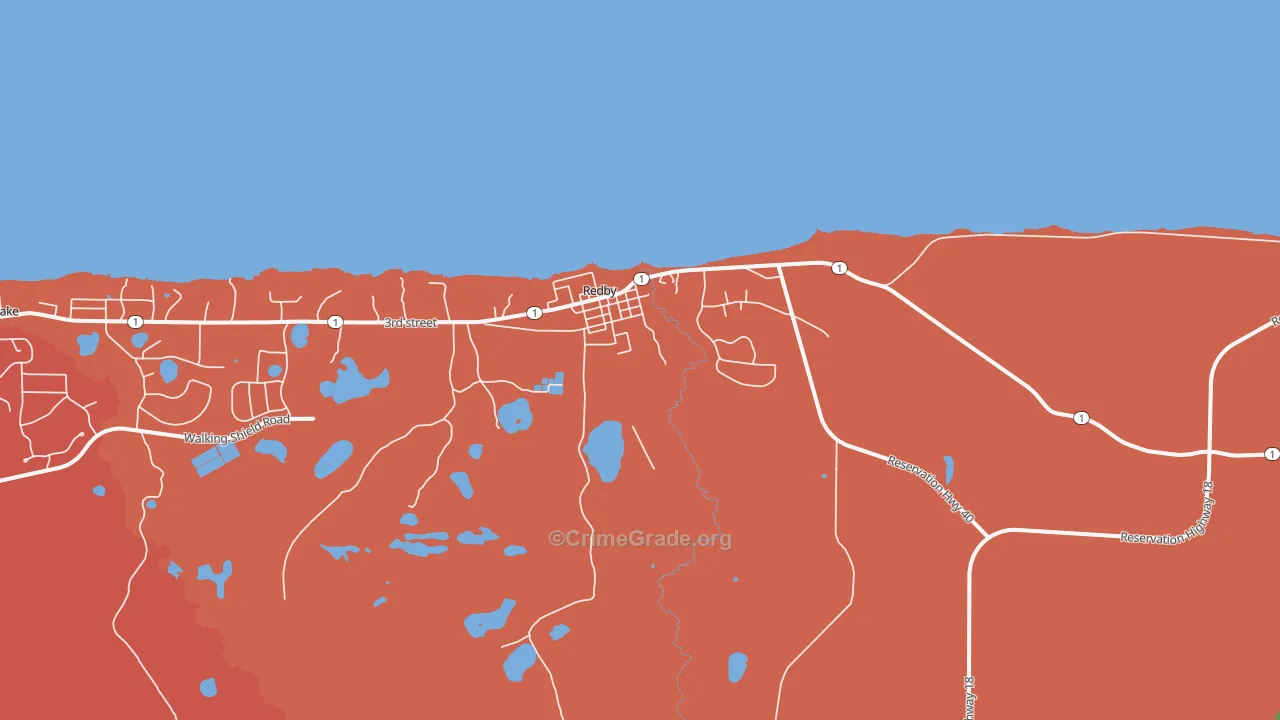 Redby, MN Map of Vandalism Rates