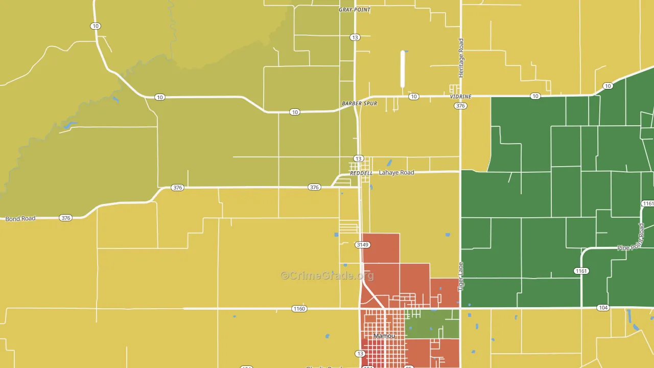 Reddell, LA Map of Vandalism Rates