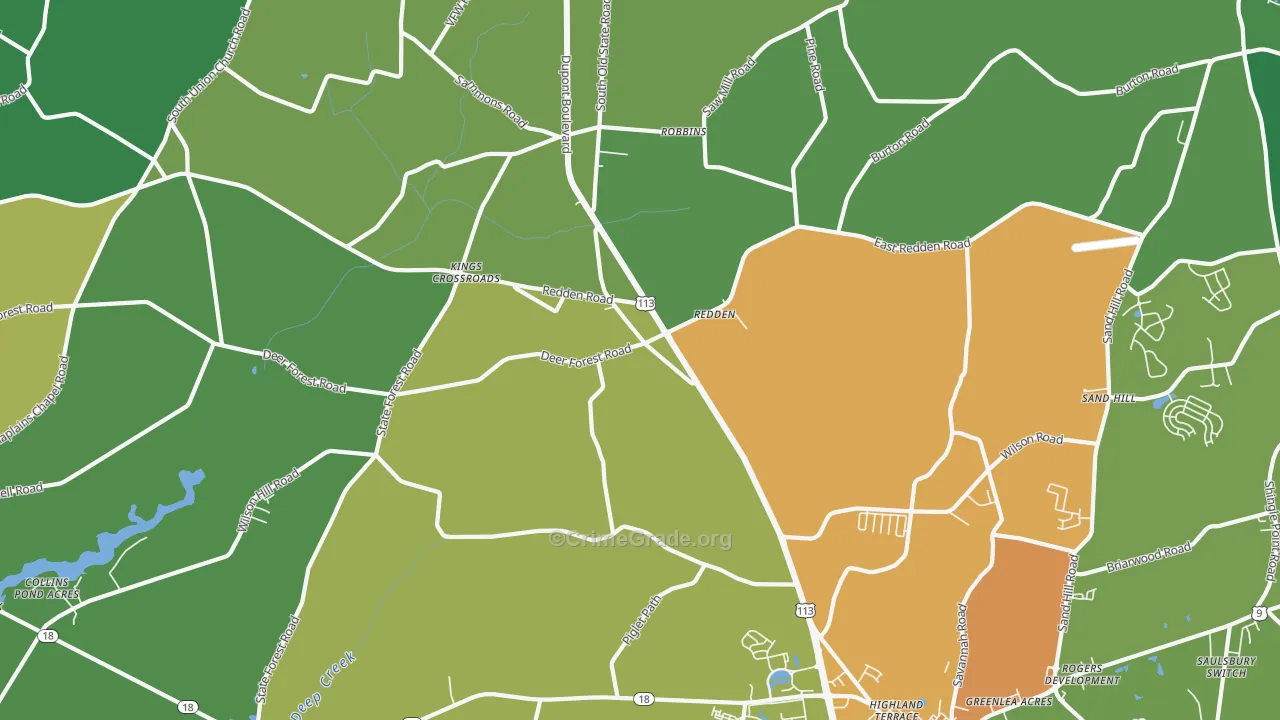 Redden, DE Map of Vandalism Rates