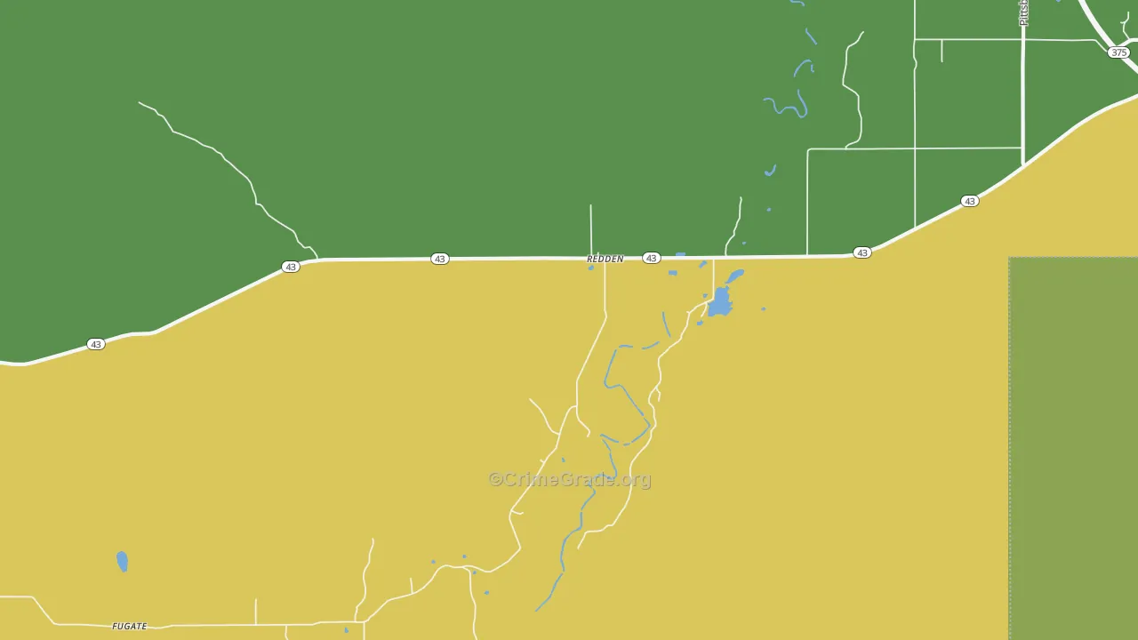 Redden, OK Map of Vandalism Rates