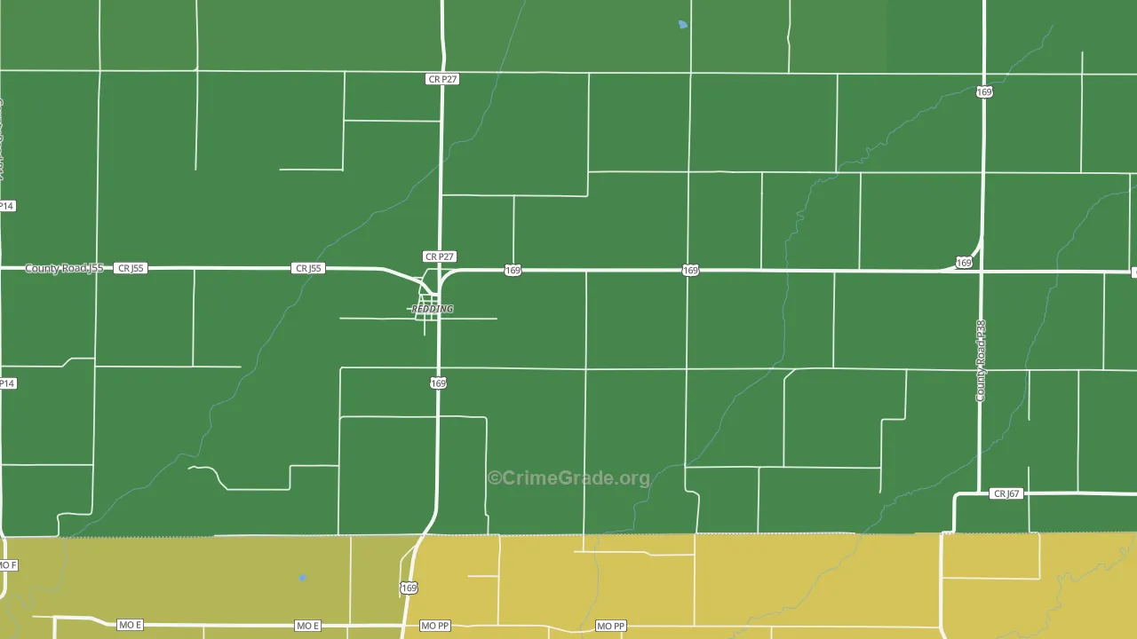 Redding, IA Map of Vandalism Rates