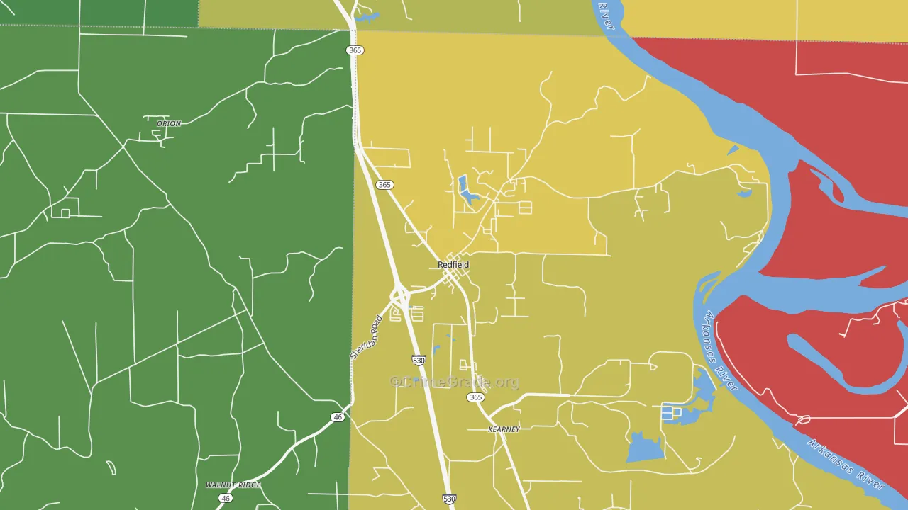 Redfield, AR Map of Vandalism Rates