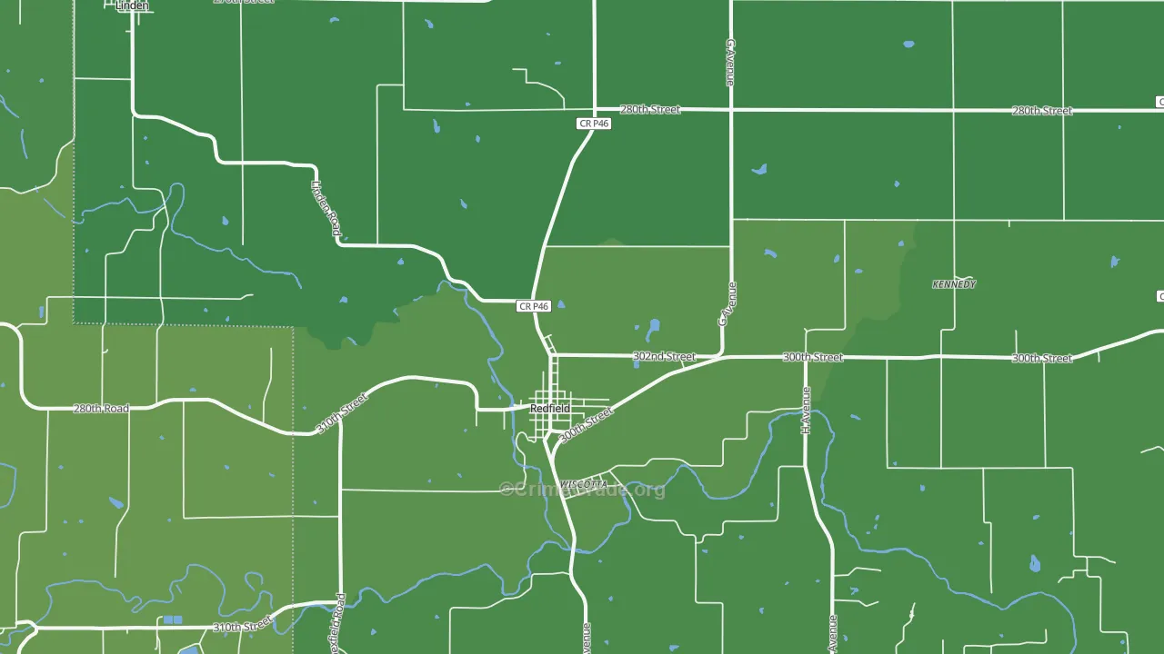 Redfield, IA Map of Vandalism Rates