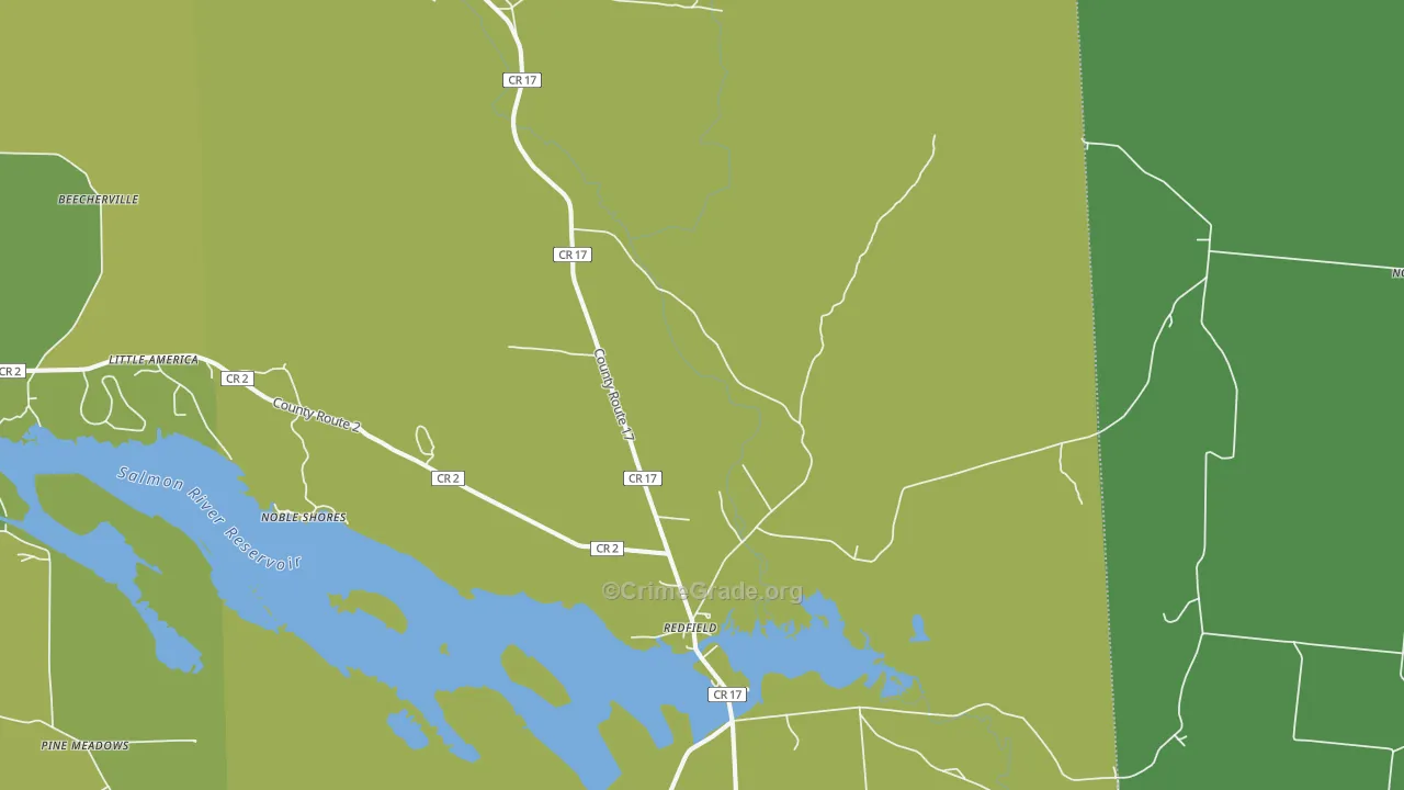 Redfield, NY Map of Vandalism Rates