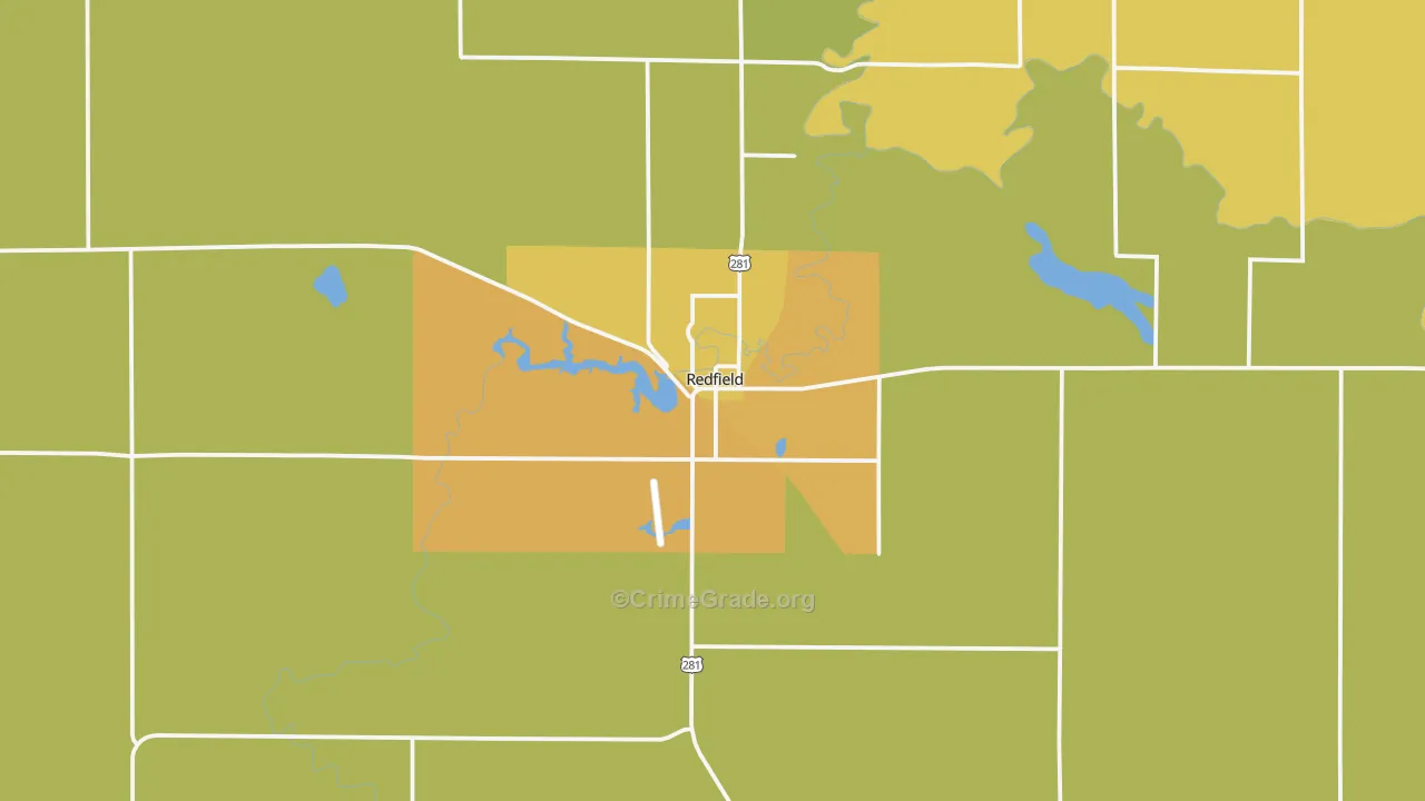 Redfield, SD Map of Vandalism Rates