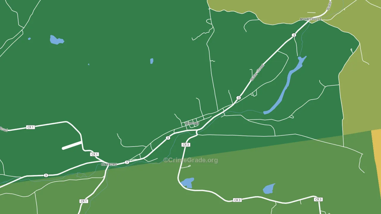 Redford, NY Map of Vandalism Rates