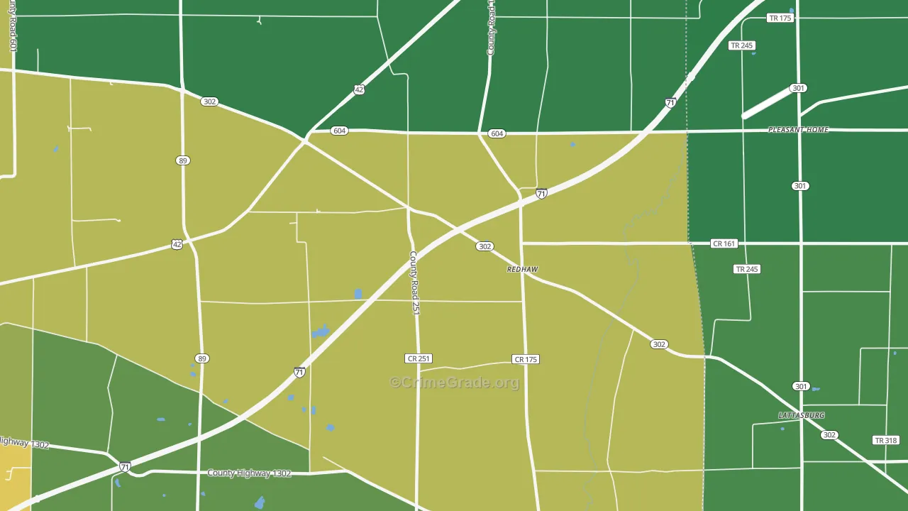 Redhaw, OH Map of Vandalism Rates