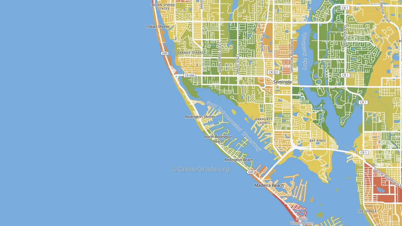 Redington Shores, FL Map of Vandalism Rates