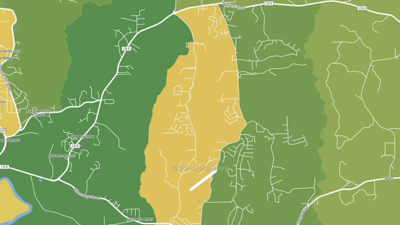 Redland, AL Map of Vandalism Rates