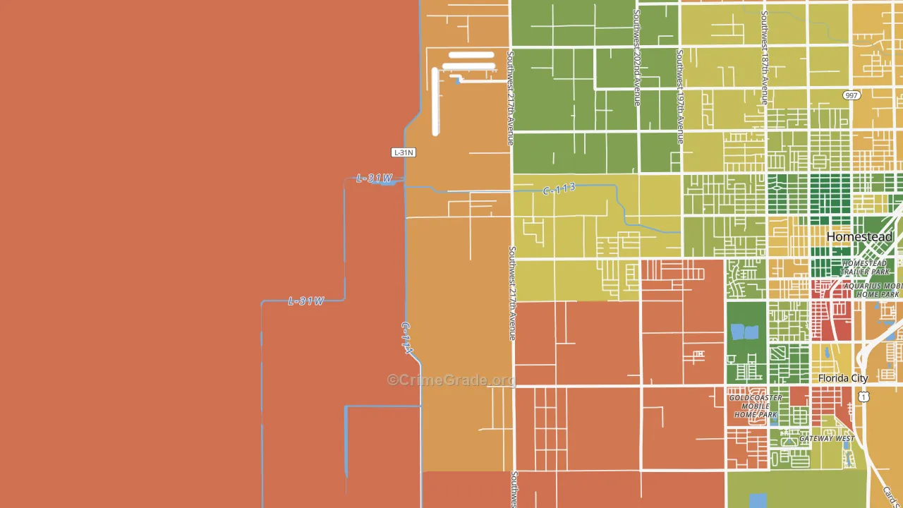 Redland, FL Map of Vandalism Rates
