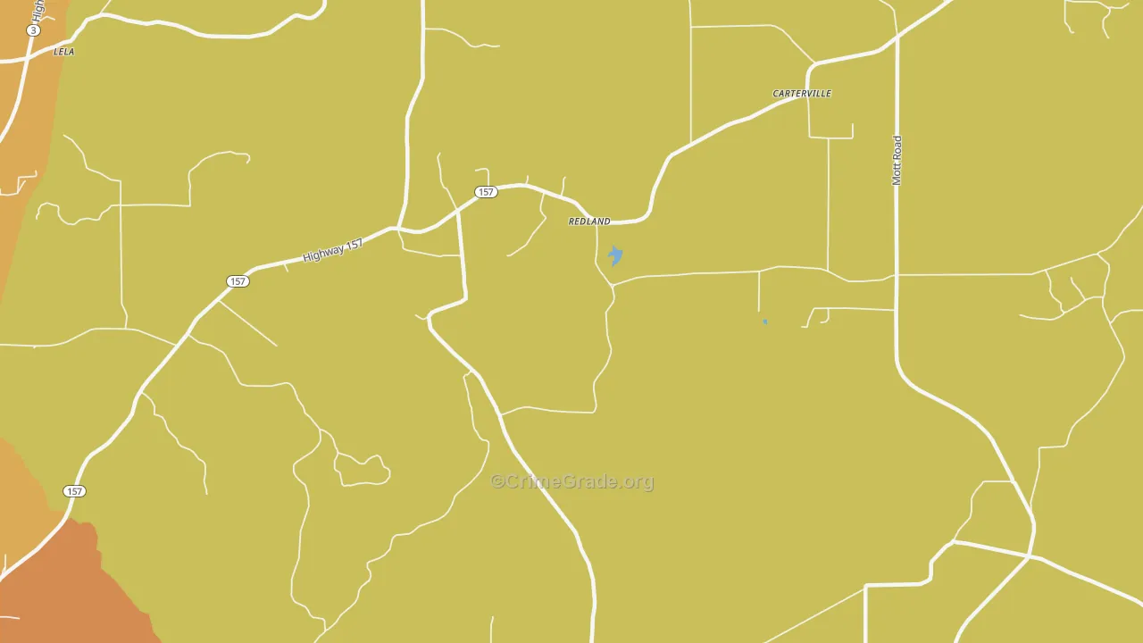 Redland, LA Map of Vandalism Rates