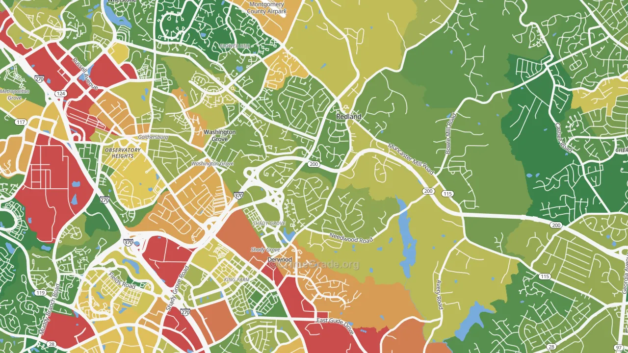 Redland, MD Map of Vandalism Rates