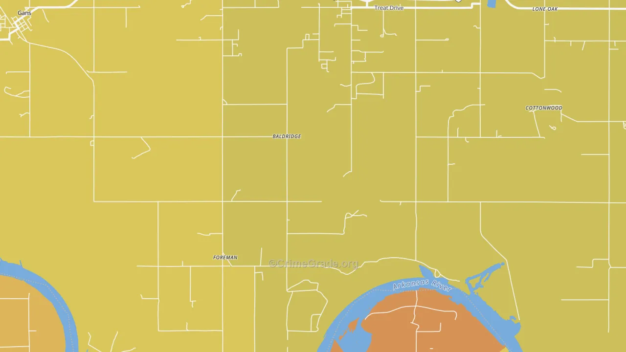 Redland, OK Map of Vandalism Rates