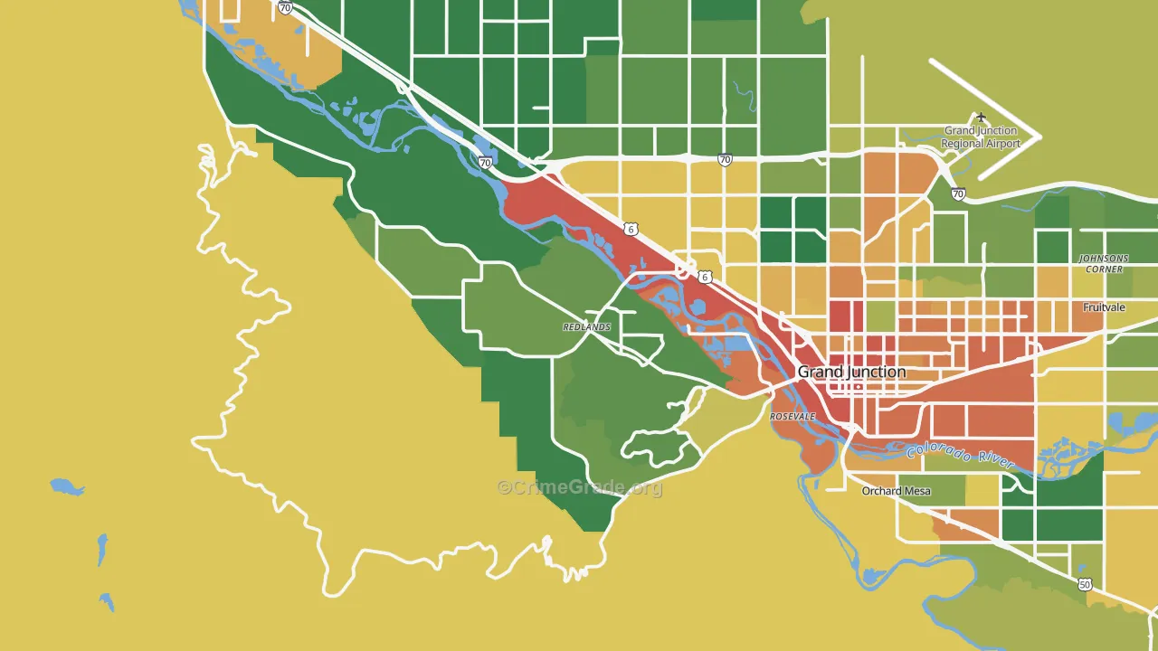 Redlands, CO Map of Vandalism Rates