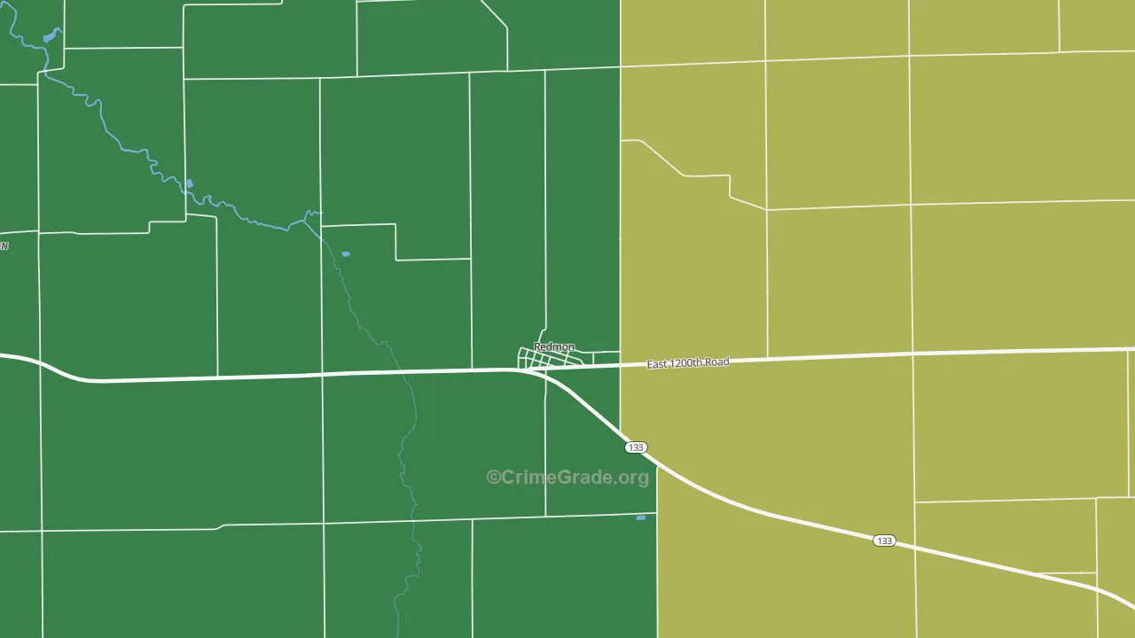 Redmon, IL Map of Vandalism Rates