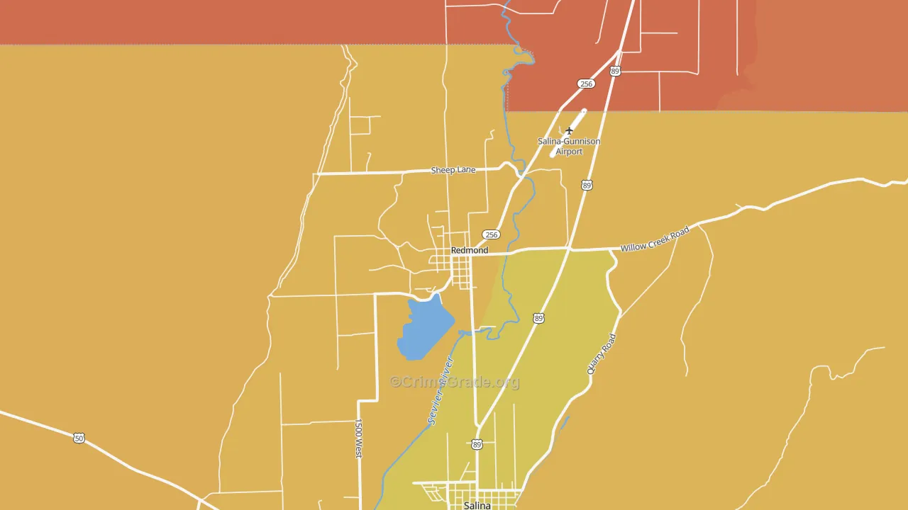 Redmond, UT Map of Vandalism Rates
