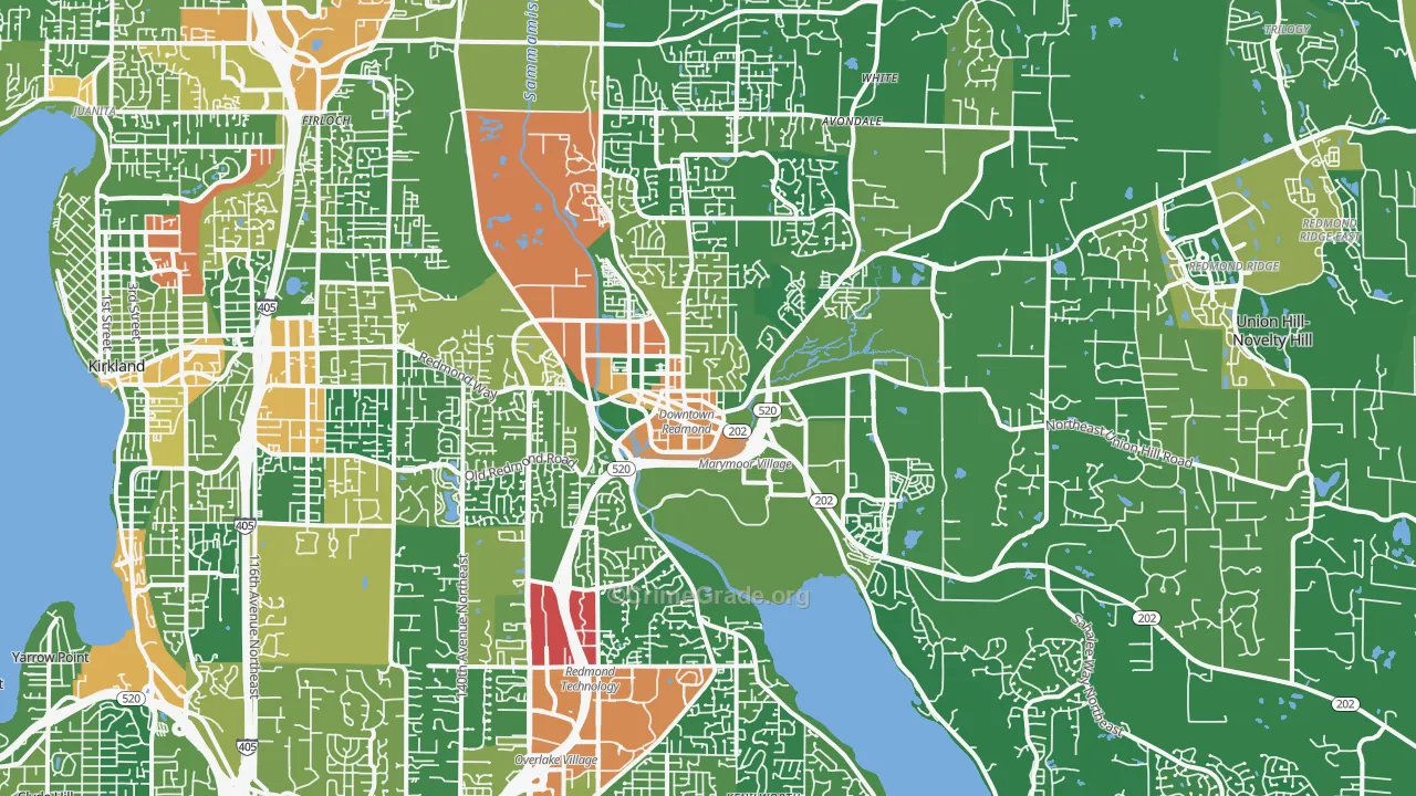 Redmond, WA Map of Vandalism Rates