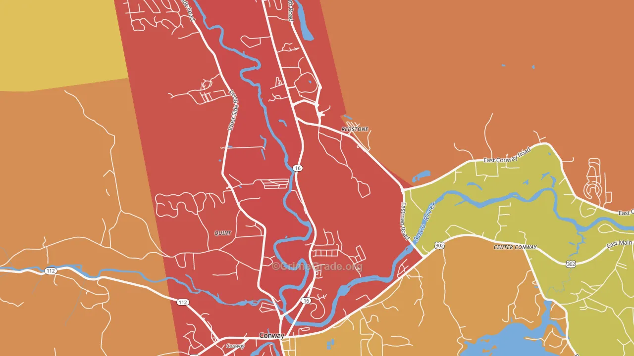 Redstone, NH Map of Vandalism Rates
