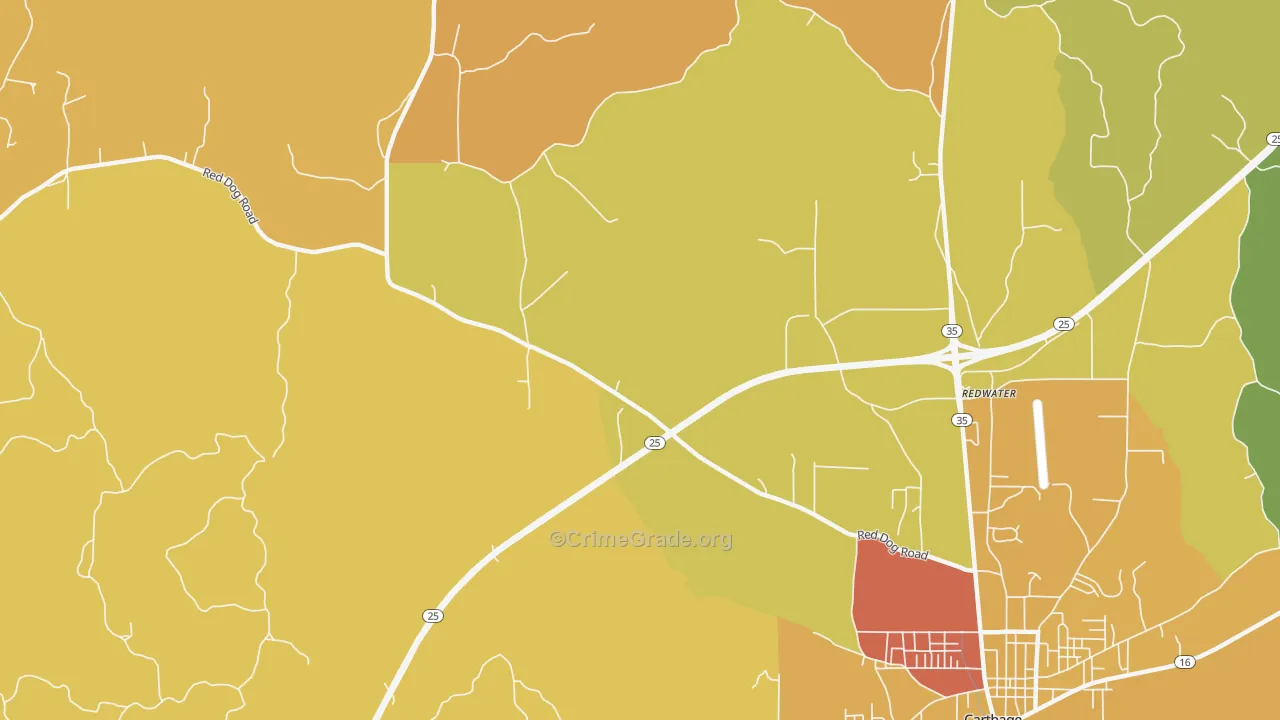 Redwater, MS Map of Vandalism Rates