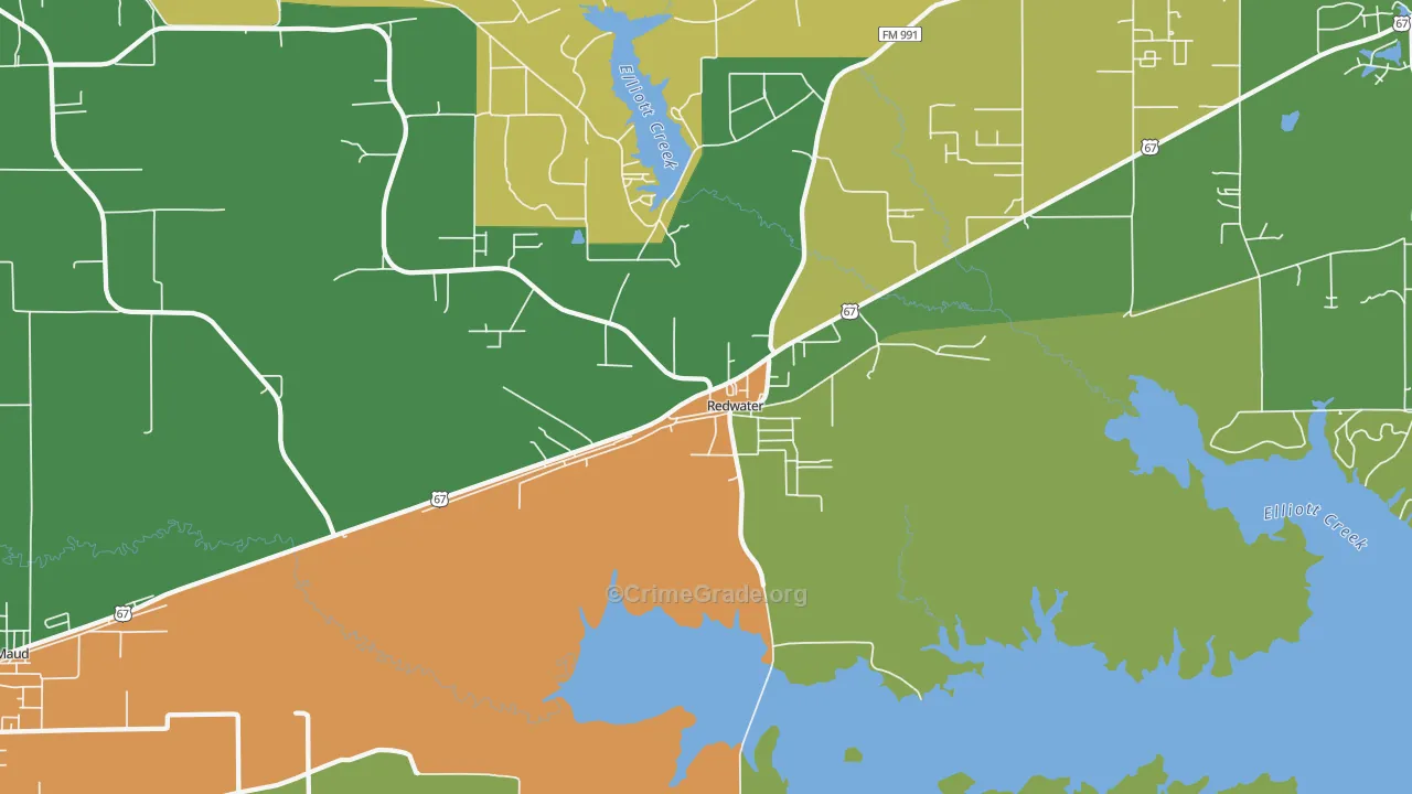 Redwater, TX Map of Vandalism Rates