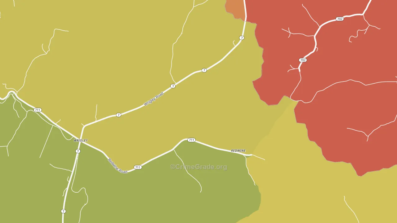 Redwine, KY Map of Vandalism Rates